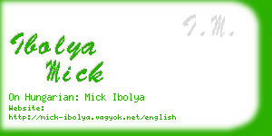 ibolya mick business card